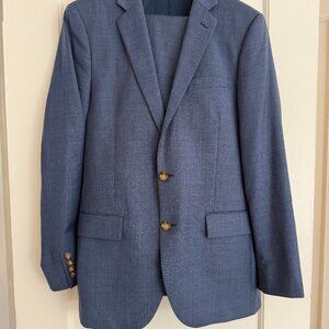 J Crew Thompson Mens Suit Jacket (38 R) & Suit Pant (32/32) in Color Marina Blue